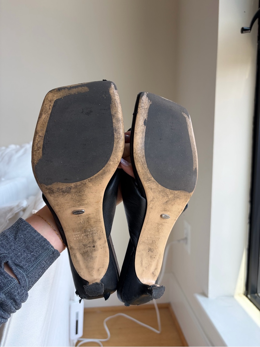 Revolve Tony Bianco Tropic Mule Black Square-Toe Thong Sandals 6 - Picture 5 of 5